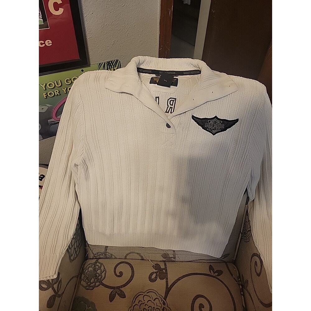 Vintage Harley Davidson Womens Sweater Size M 55% Ramie 45% Cotton